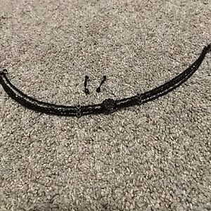 Choker necklace and earrings